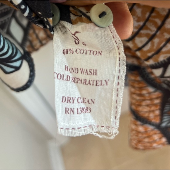 Figue Marina Shell Embellished Printed Cotton Dress XS - Picture 9 of 10